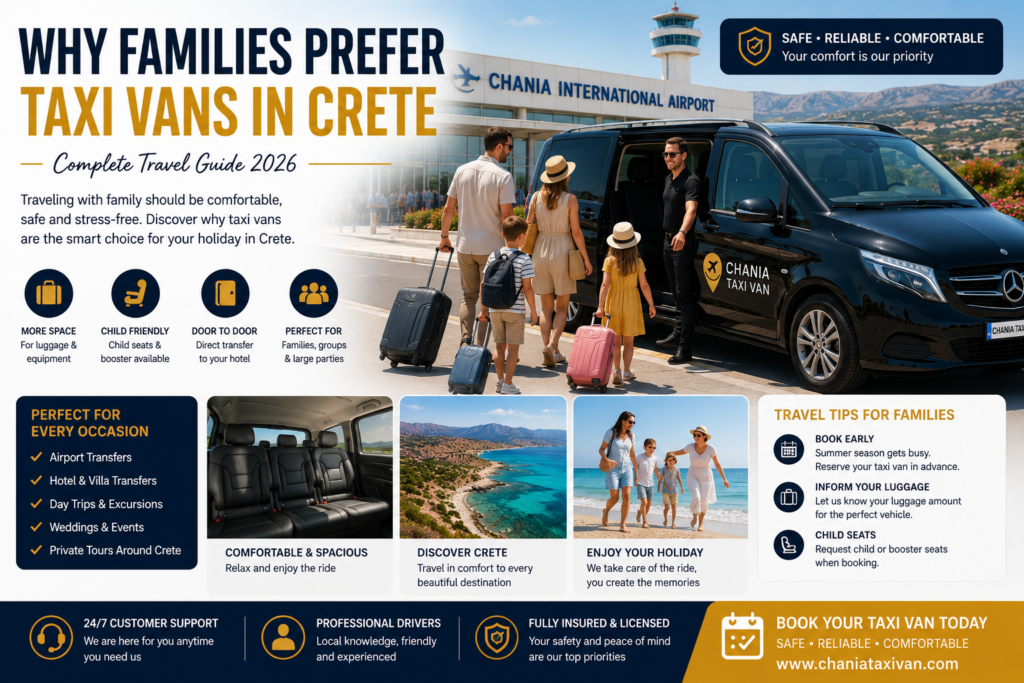 why families prefer taxi vans in crete